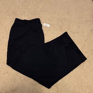 Black tall wide-leg sweatpants